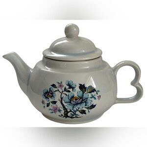 VINTAGE CERAMIC TEAPOT FLORAL HANDMADE